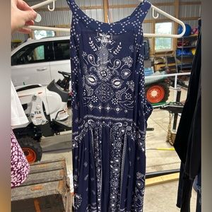 NWOT high neck navy blue semi-formal dress